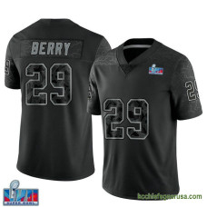 Youth Kansas City Chiefs Eric Berry Black Limited Reflective Super Bowl Lvii Patch Kcc216 Jersey C1661